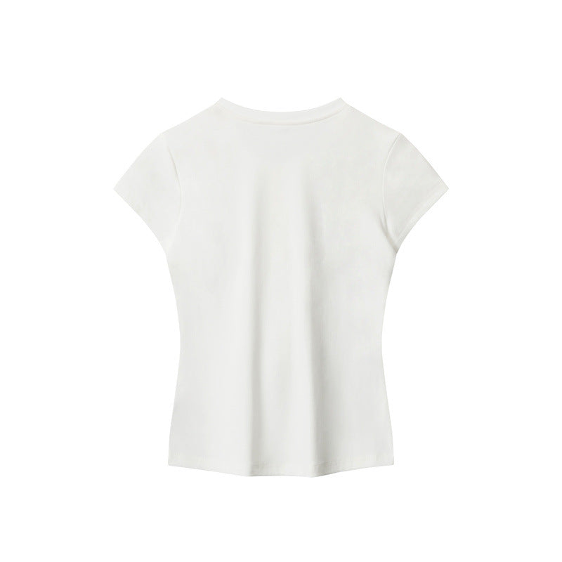 Nariele Semi-open Neck Slim Fit Tee