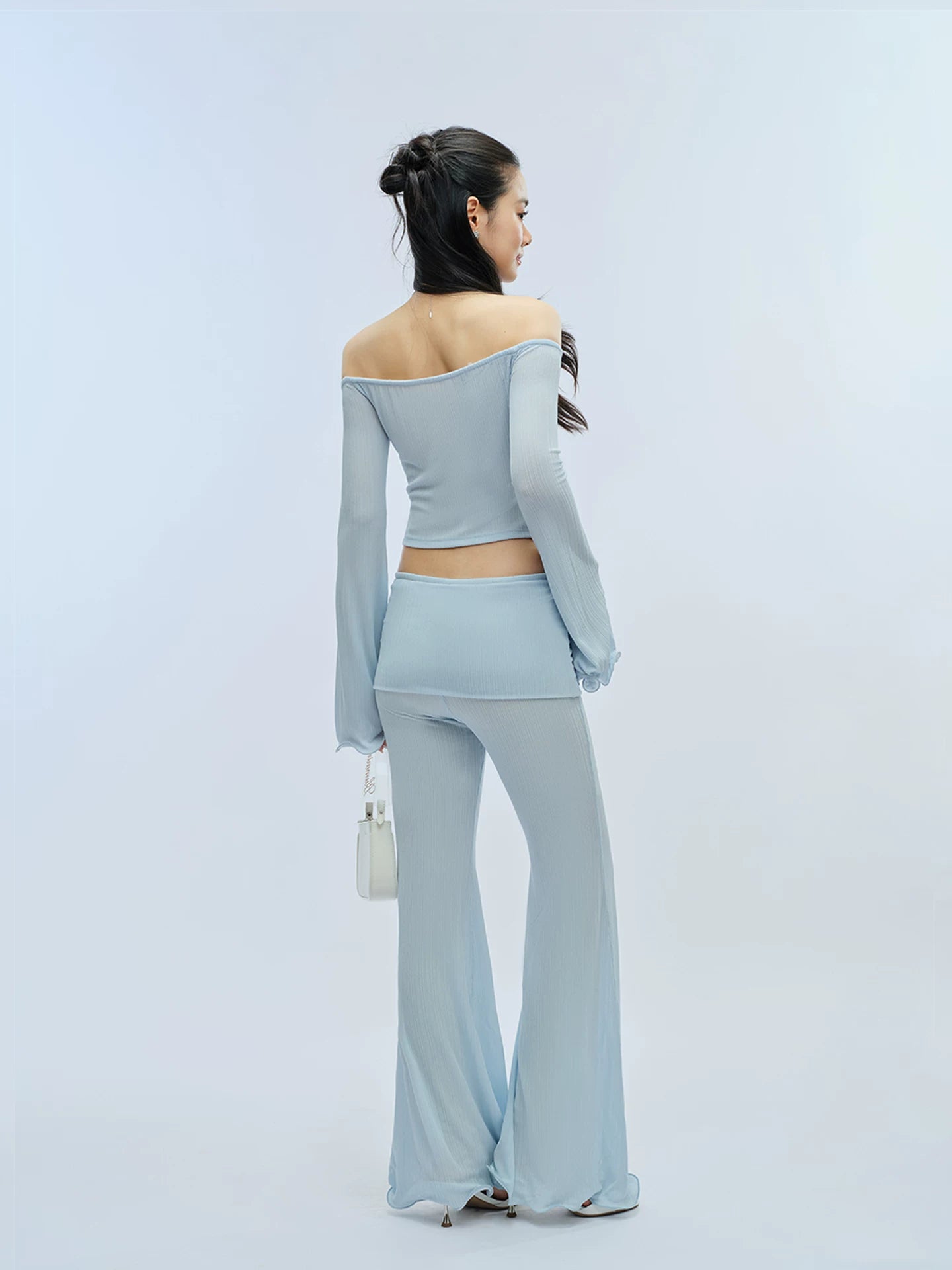J TheChosen Ruffle-trimmed Top and Wide-leg Pants Set