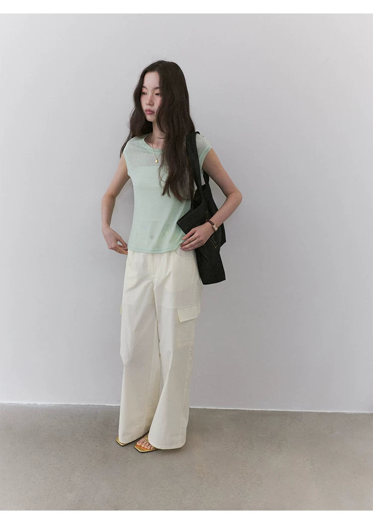 VOOE High Waist Straight Versatile Casual Pants