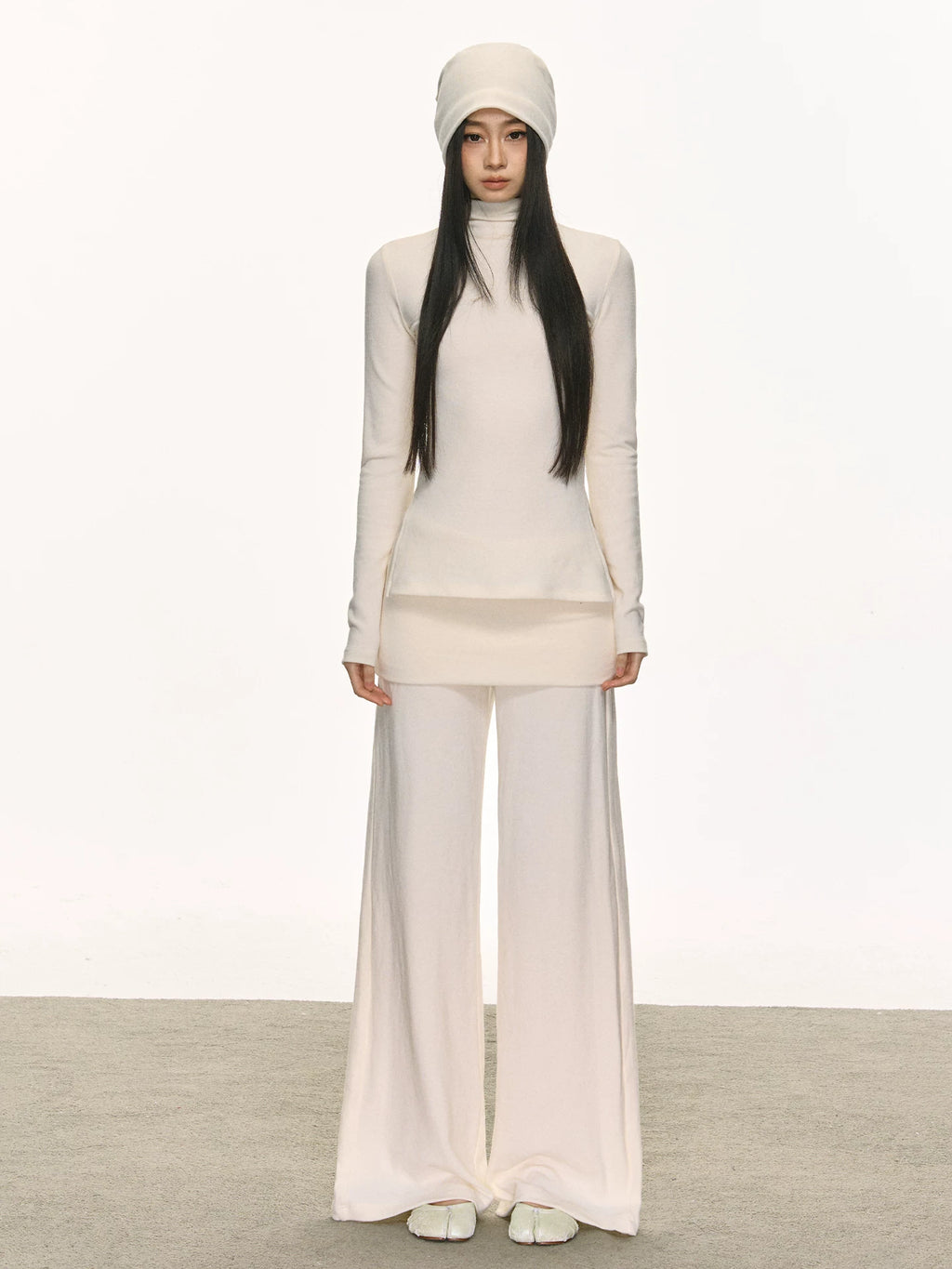Anna Aneae Turtleneck Bottoming Shirt Wide-leg Casual Sweatpants Suit