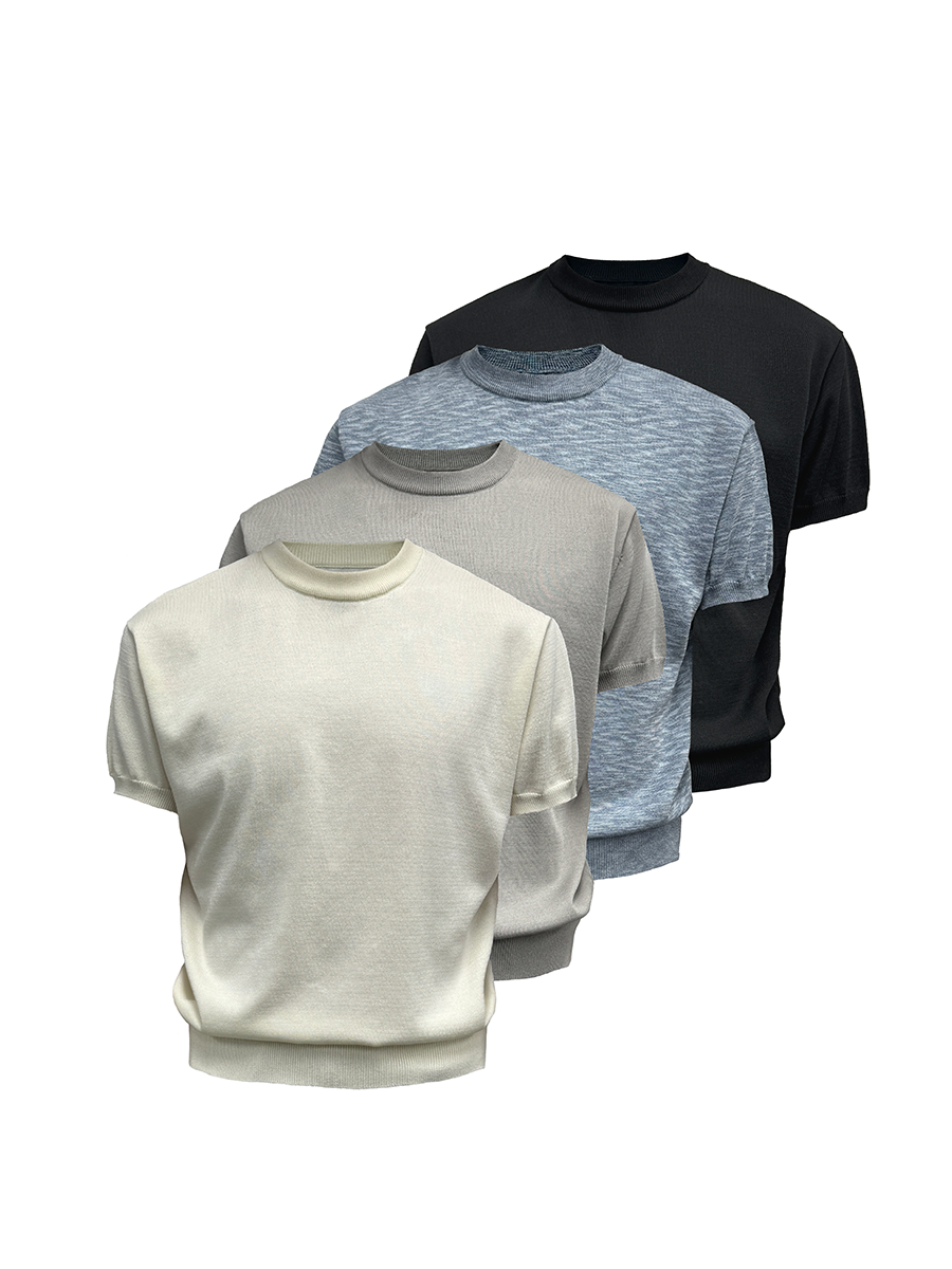 JCAESAR Ice Silk Slim-fitting Small Neckline Tee