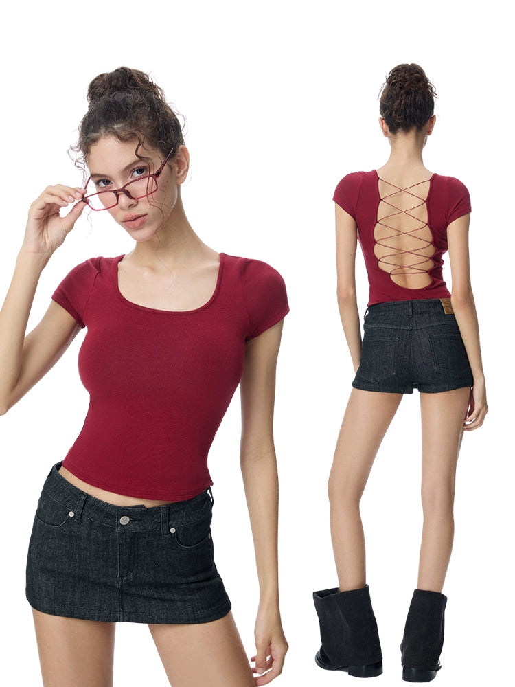 ABMY High and Low Waist Sexy Hip-wrapped Denim Skirt Pants