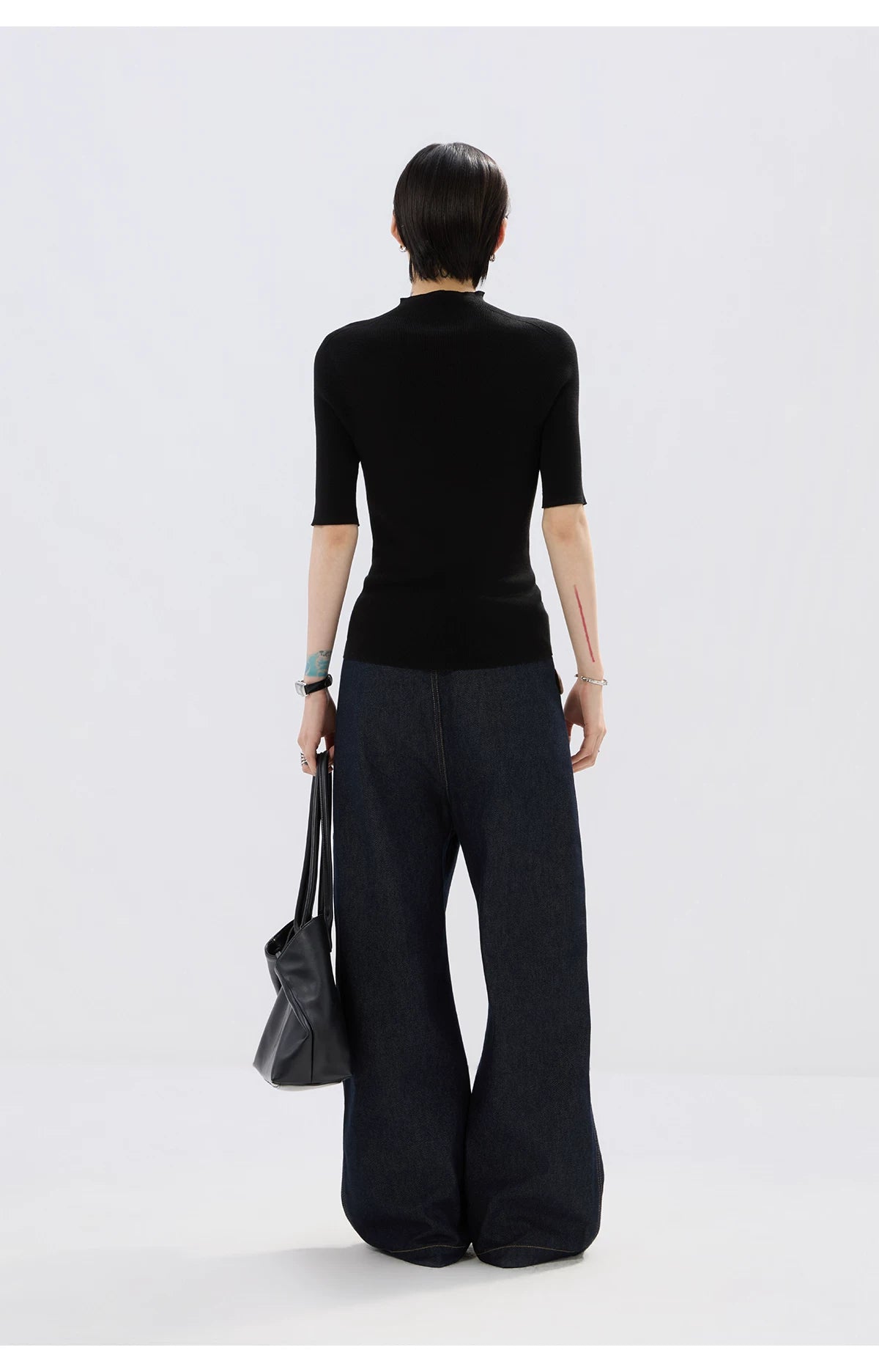 Sameuoo Small Turtleneck Knitted Versatile Tee