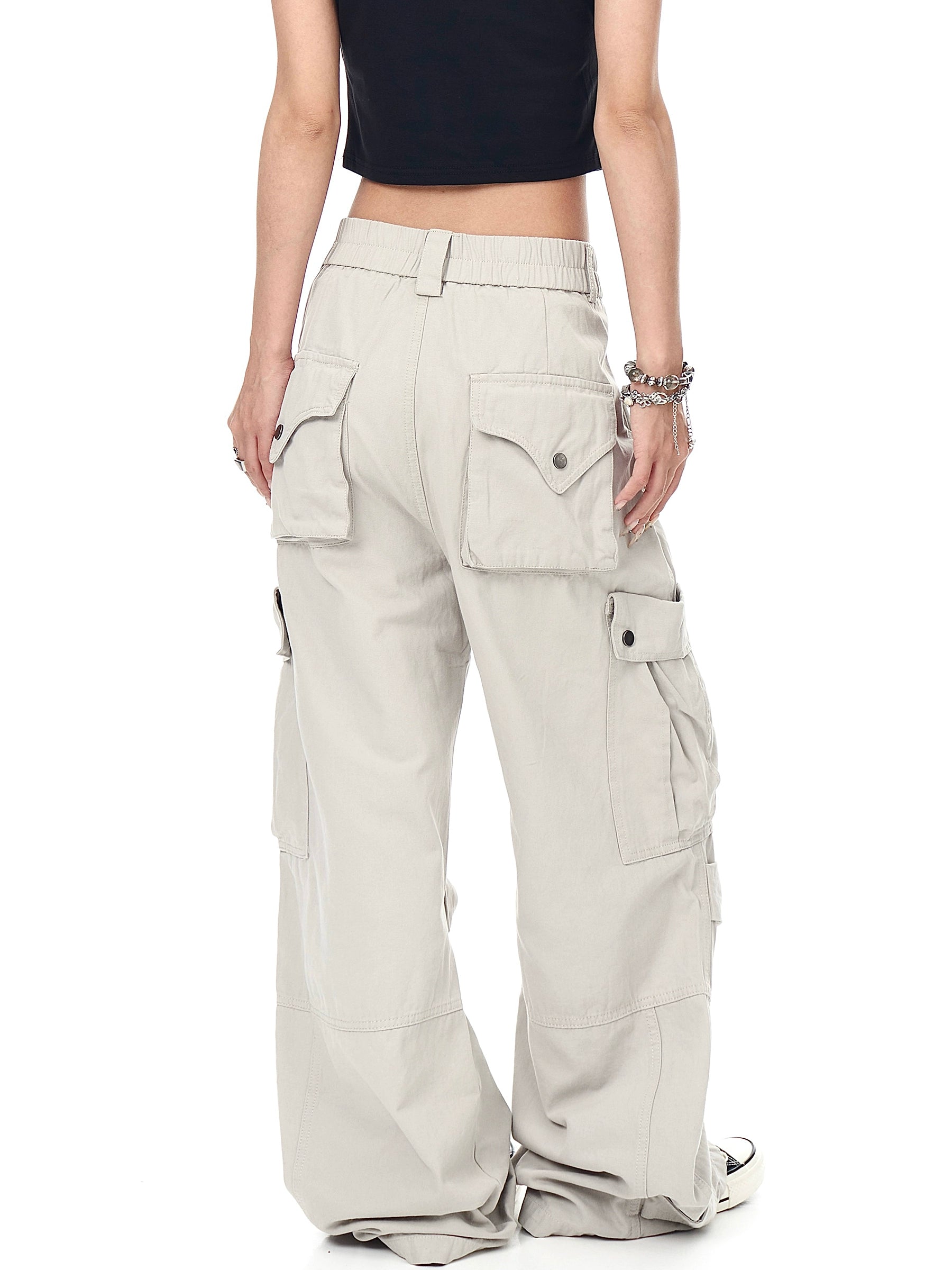 BLACKLISTS Vintage Pleated Multi-pocket Cargo Pants