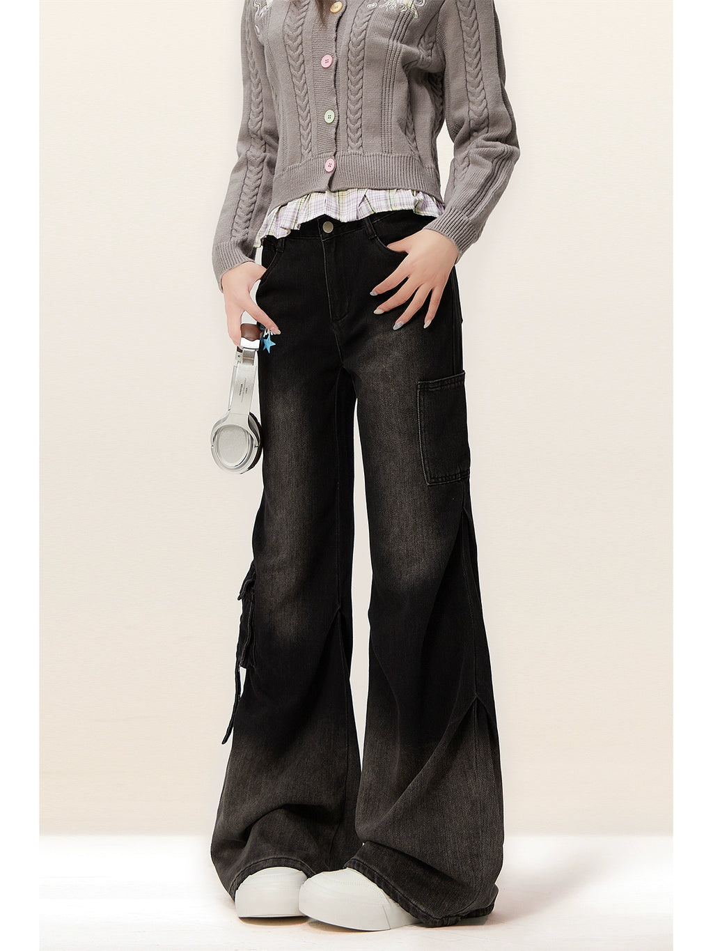 Zrsee Micro-pull Denim Overalls