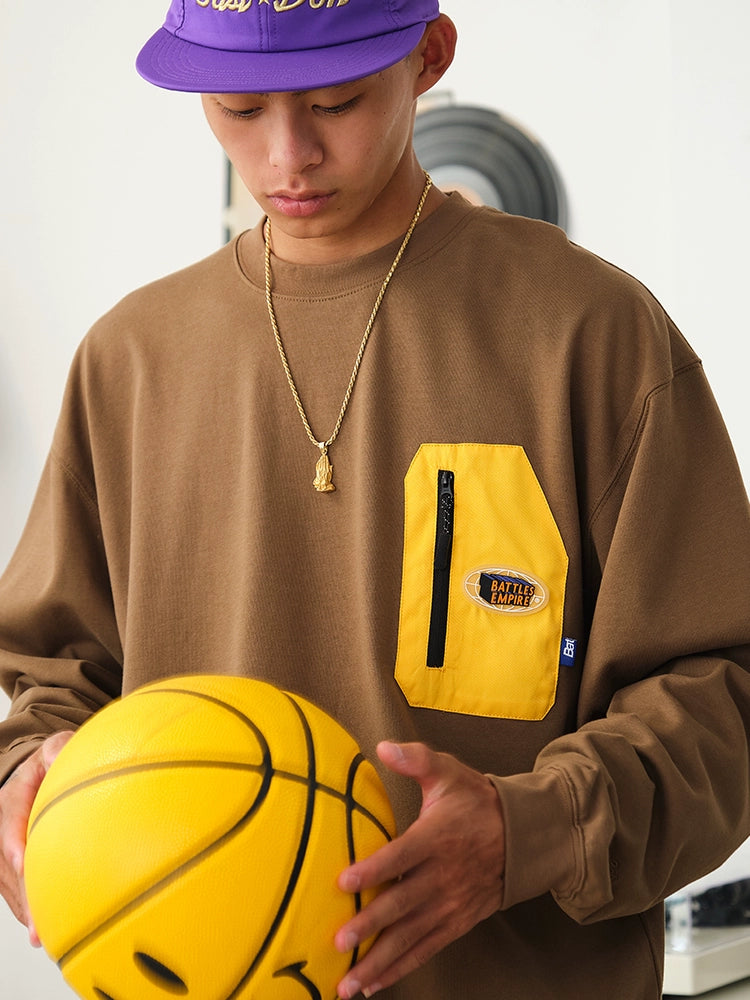 Battles Epoxy Contrast Color Casual Long Sleeve