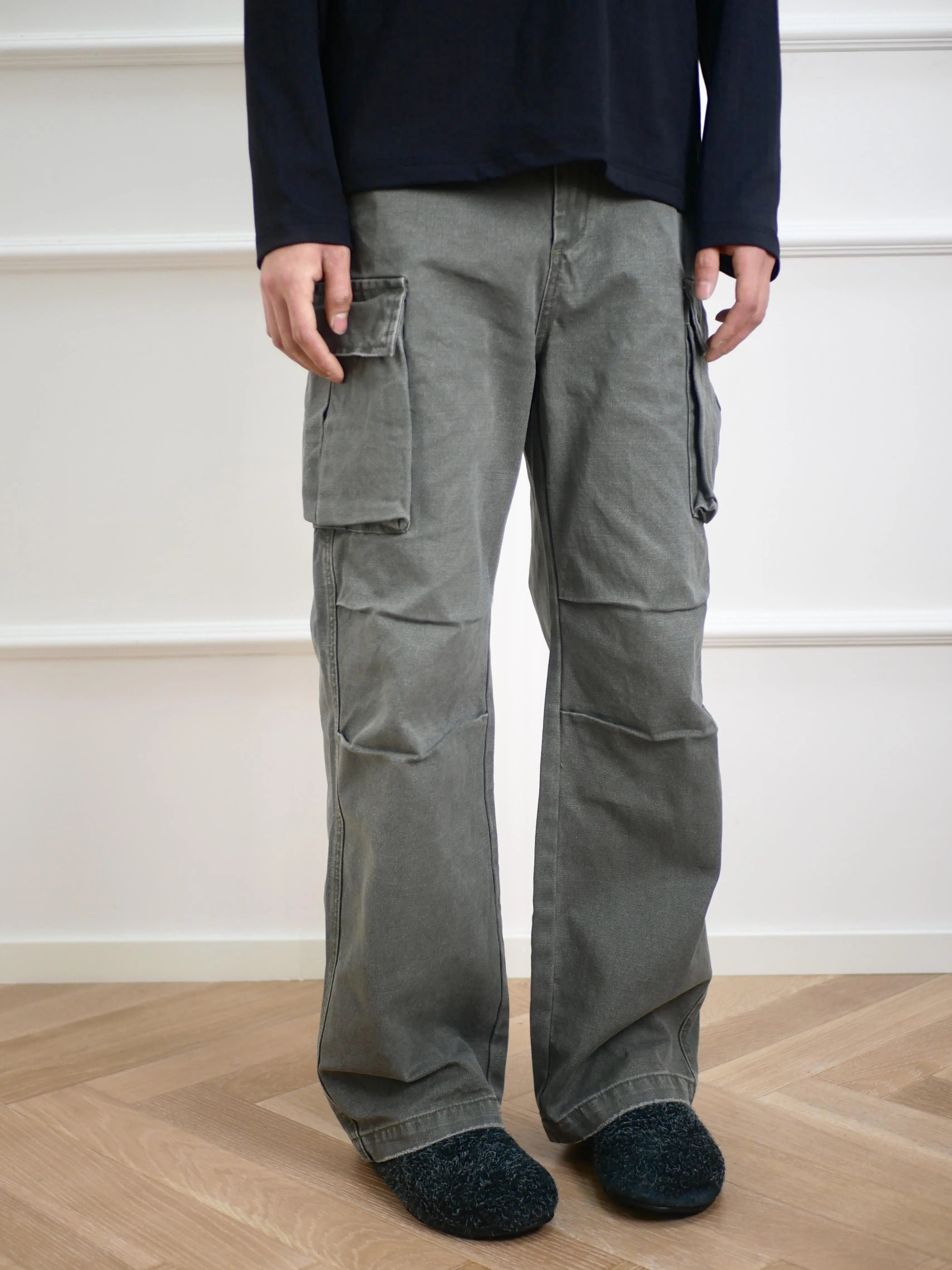 NO LOGO Straight Loose Washed Old Overalls