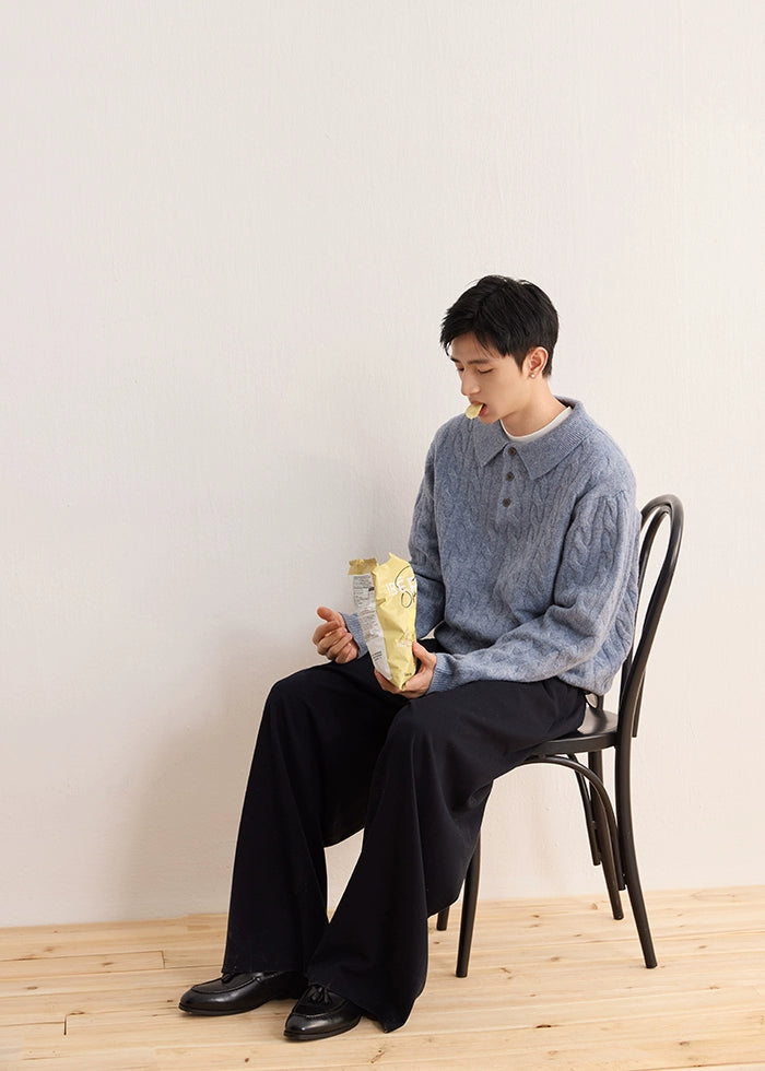 CARPEM Japanese Retro POLO Loose Short Sweater