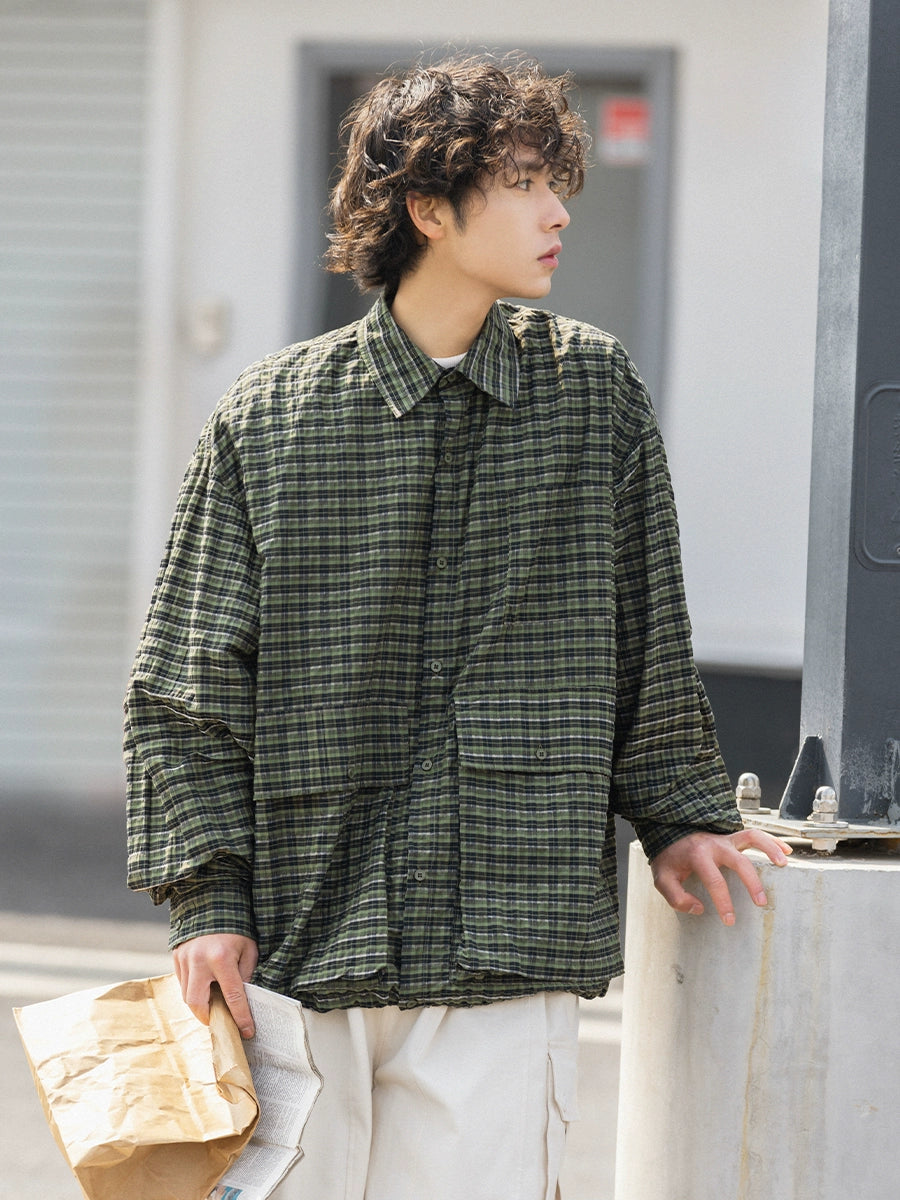 NOEARS Japanese Plaid Versatile Casual Shirt