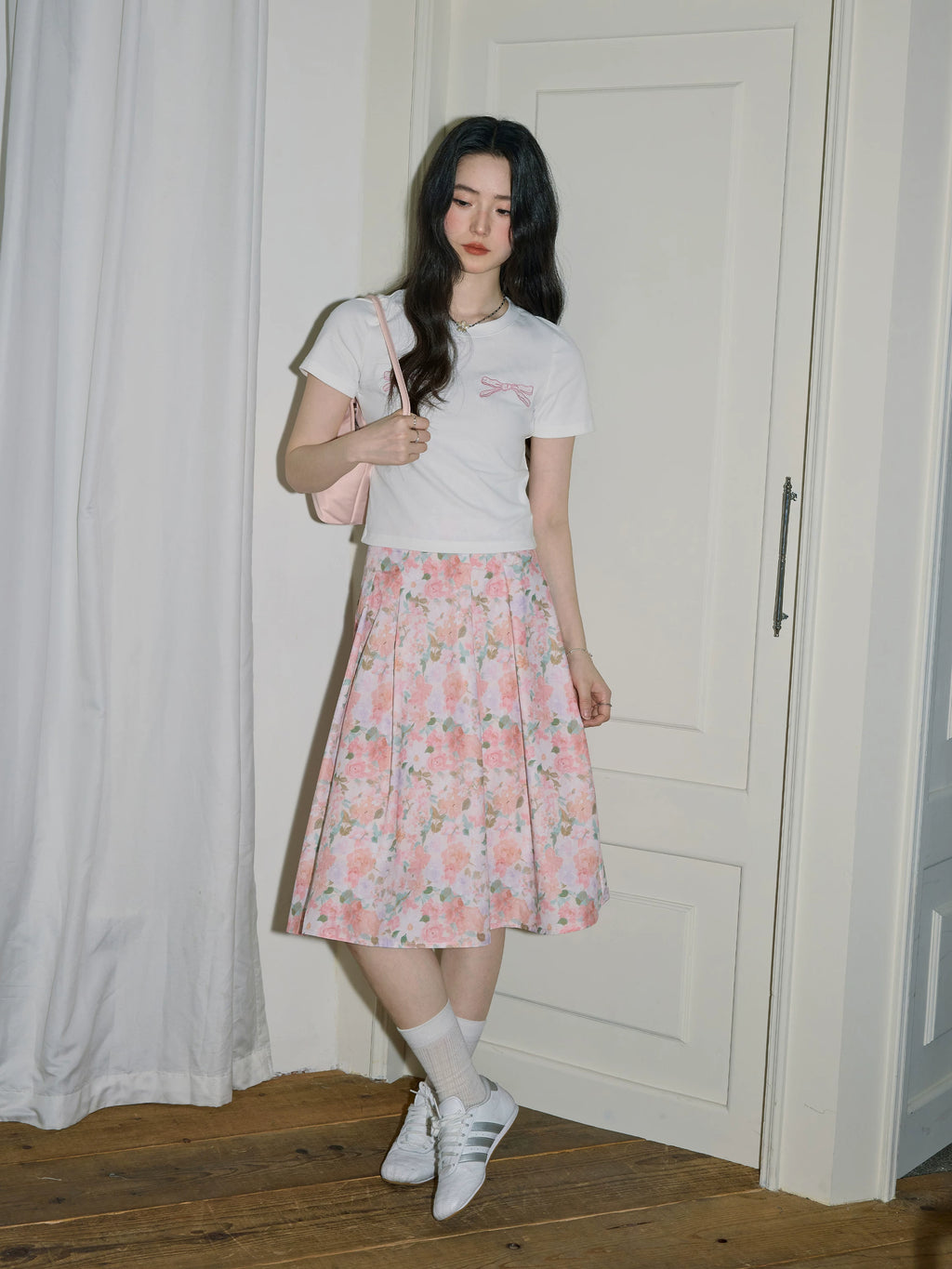 XUJING High Waist and Thin Temperament Floral Skirt
