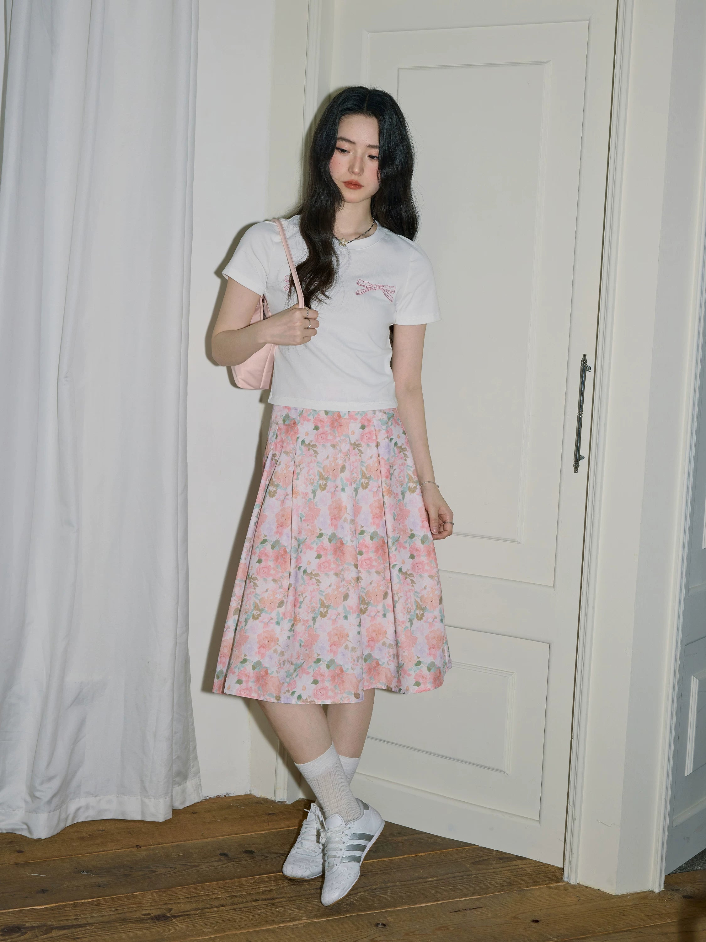 XUJING High Waist and Thin Temperament Floral Skirt