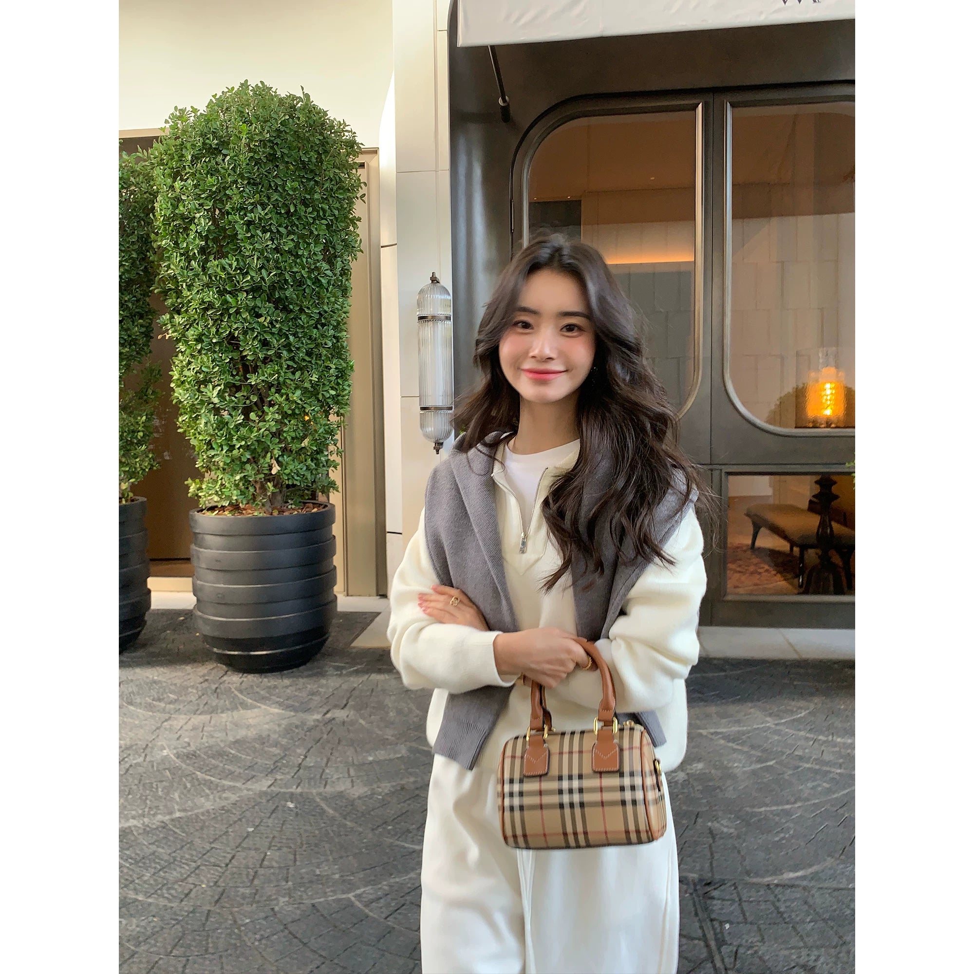 Pusumede Loose Thermal Lapel Knitted Sweater