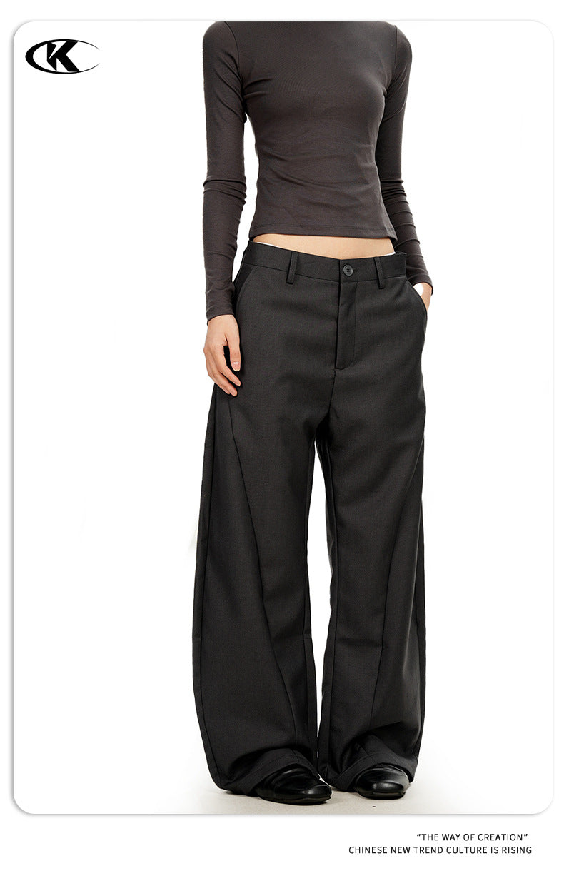 11KN Retro Simple Loose Wide-leg Trousers