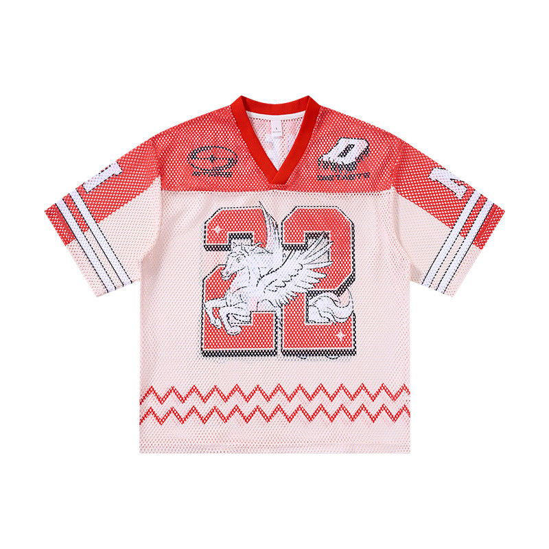 Inflation Contrasting Color Breathable Casual Tee