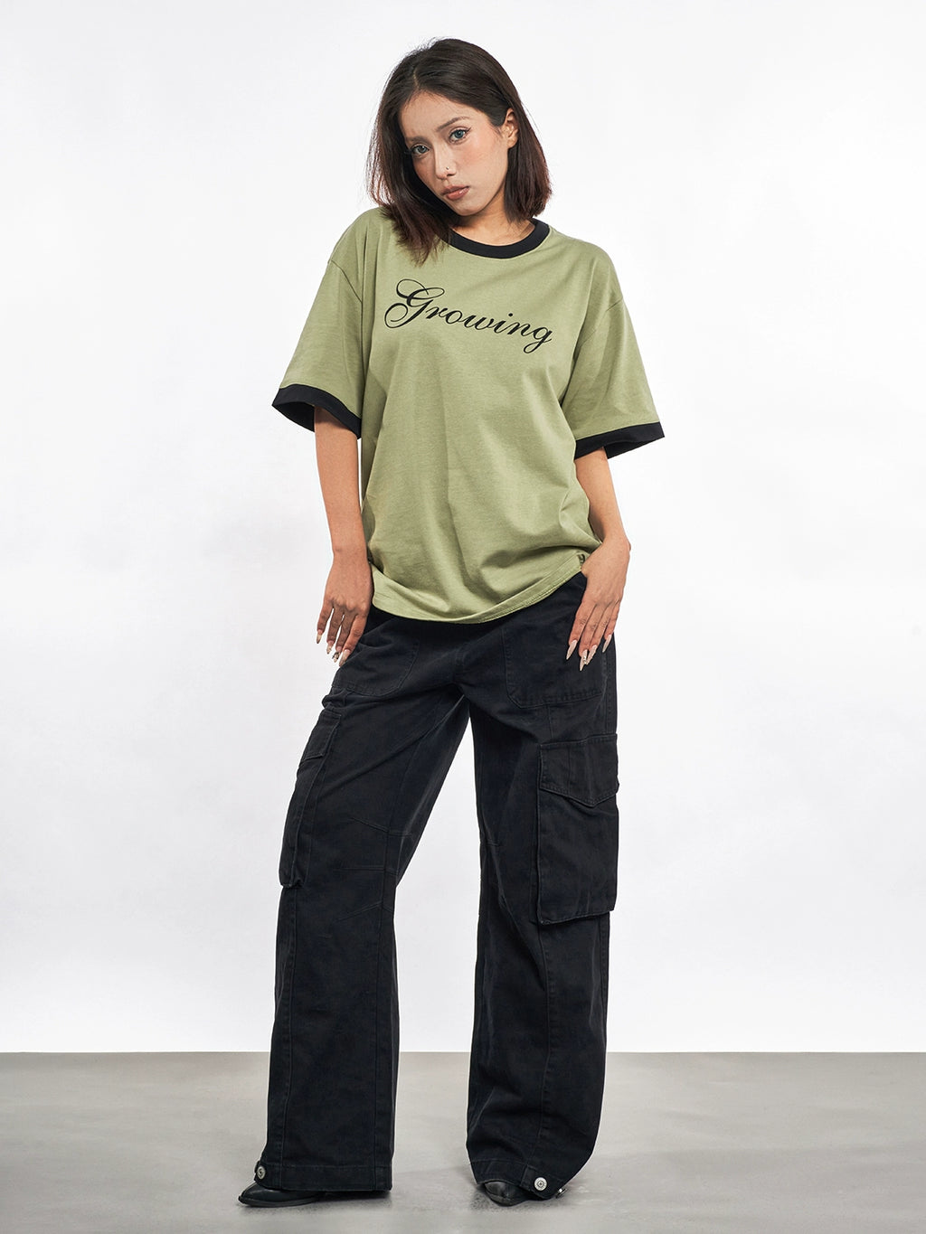 MT99 Simple Letter Printing Color Matching Tee