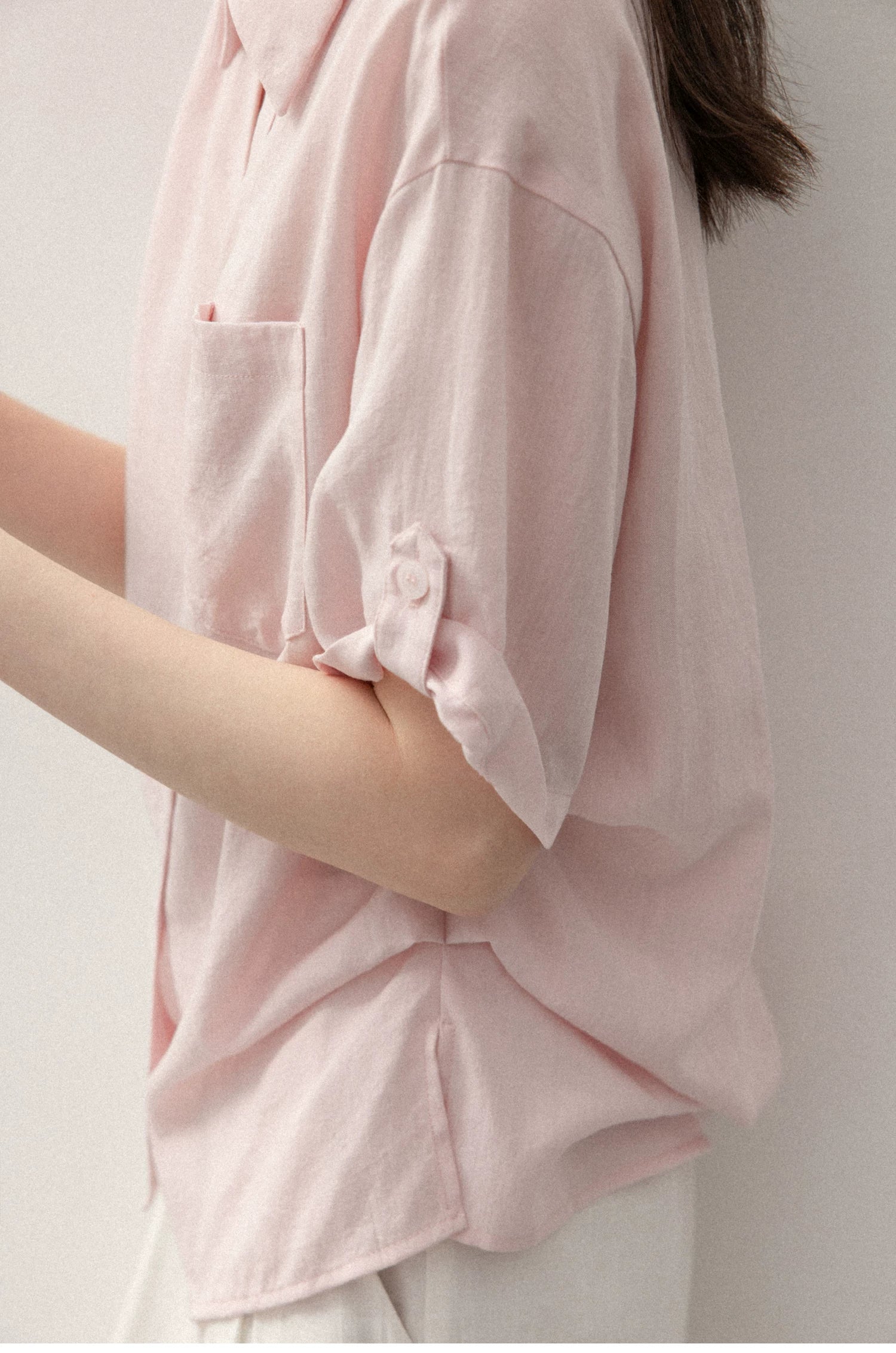 Cantonstory Temperament Lapel Medium Sleeve Shirt