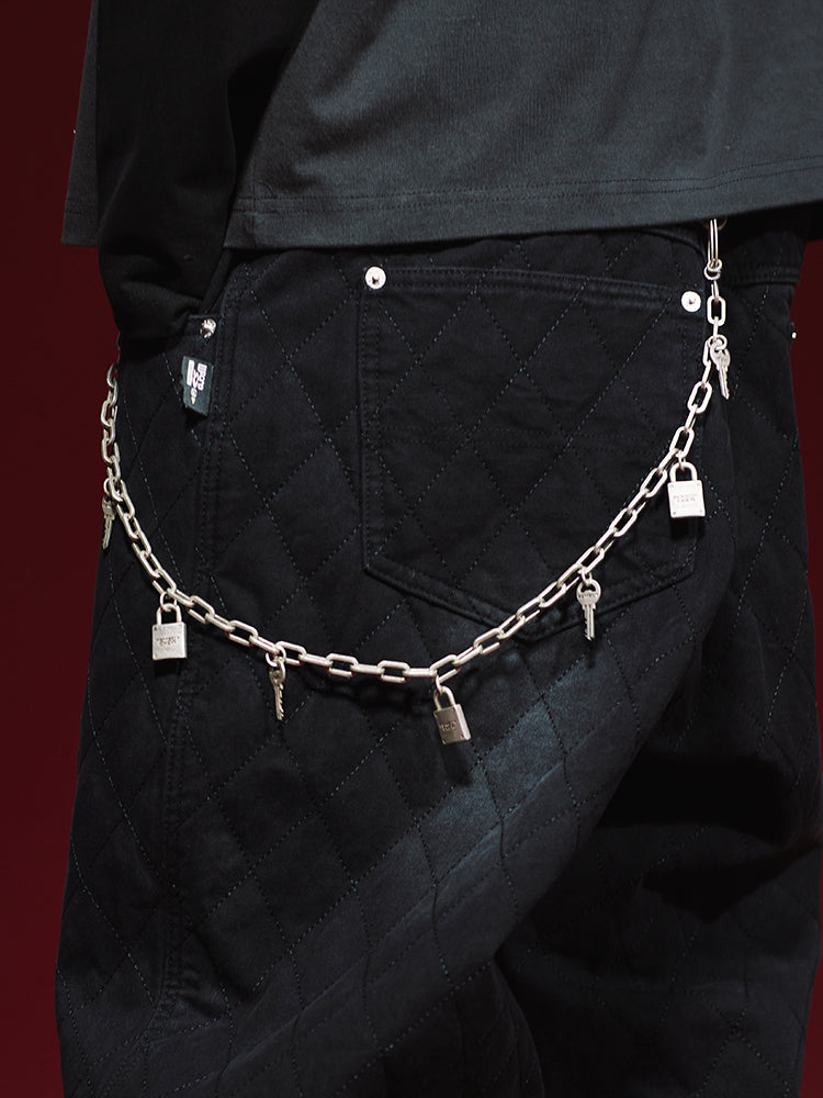 Remedy metal chain waist key lock