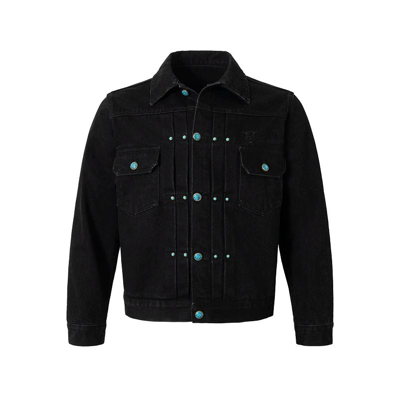 YADcrew turquoise Stones Denim Jacket