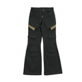 JIKOO Contrasting Splicing Striped Pants