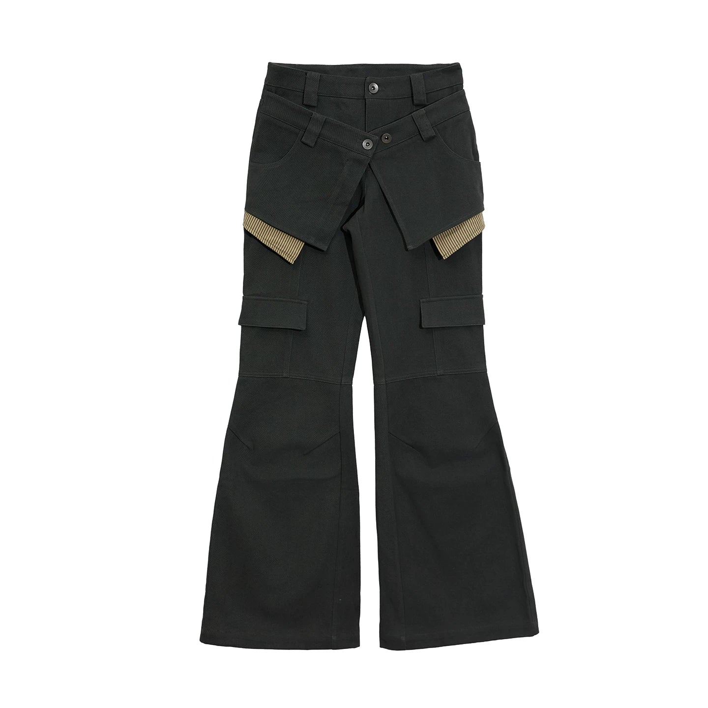 JIKOO Contrasting Splicing Striped Pants