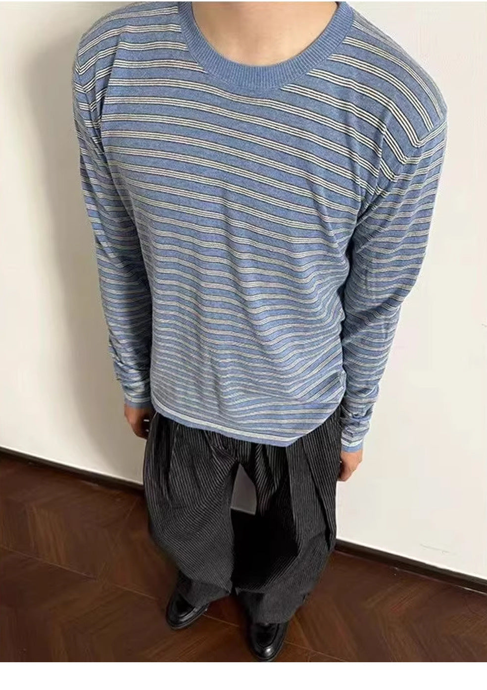 EME Striped Retro Versatile Casual Knitted Sweater