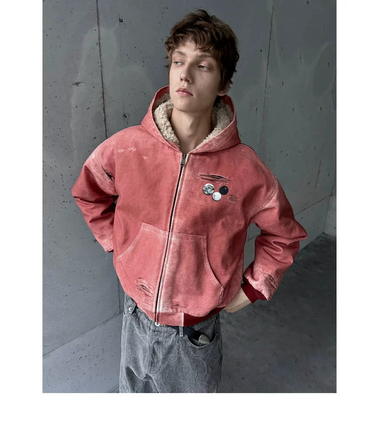 NONRADICAL 3D Printed Bead Sail Hooded Fleece Jacket