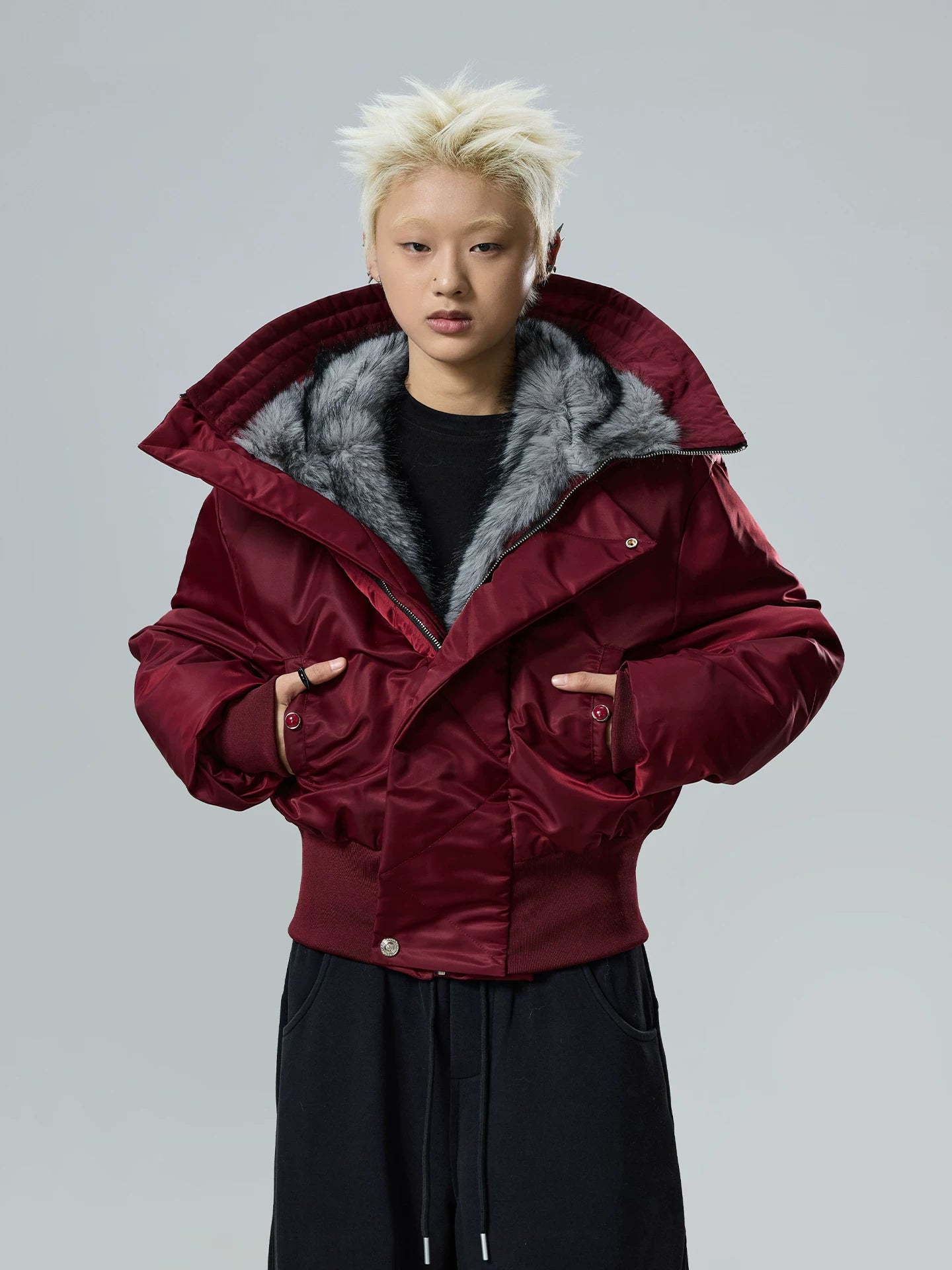 BTSG retro fur-padded jacket