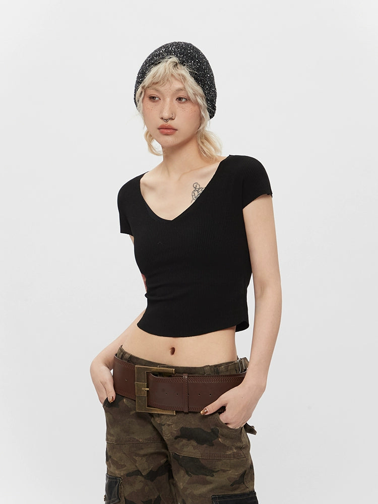 AIRHOOD V-neck Slim Tee