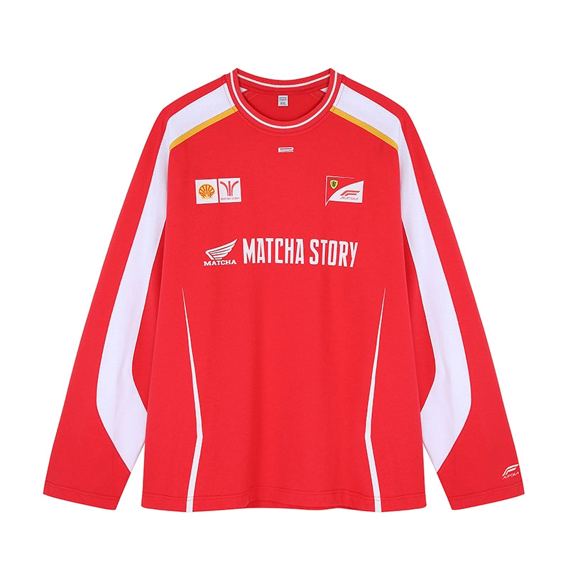 MATCHA STORY Splicing Thin Sports Loose Long Sleeves
