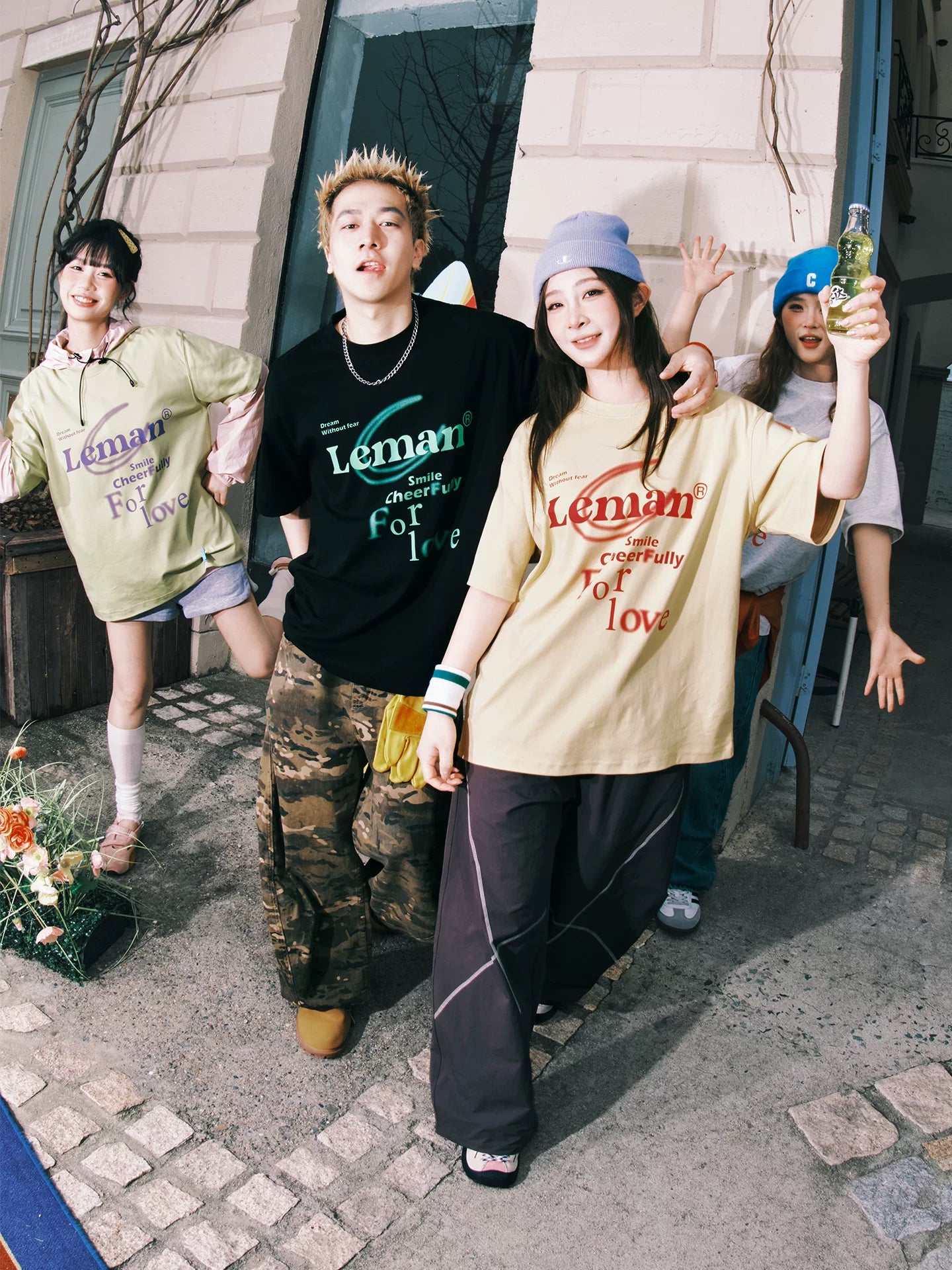 Lemanism Letter Print Loose Casual Tee