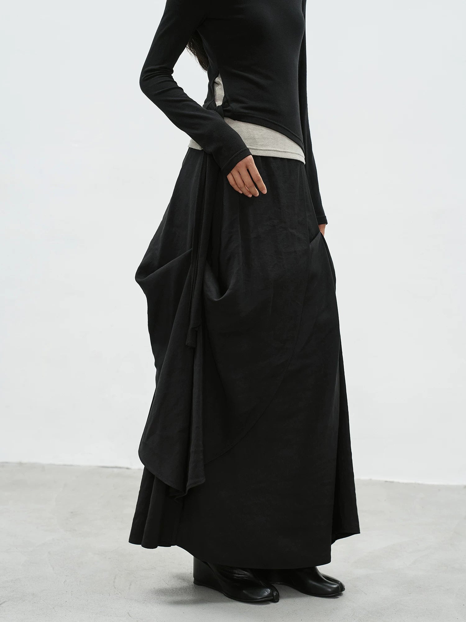 EIGHTHMONTH High Waist Irregular Pleated Dress