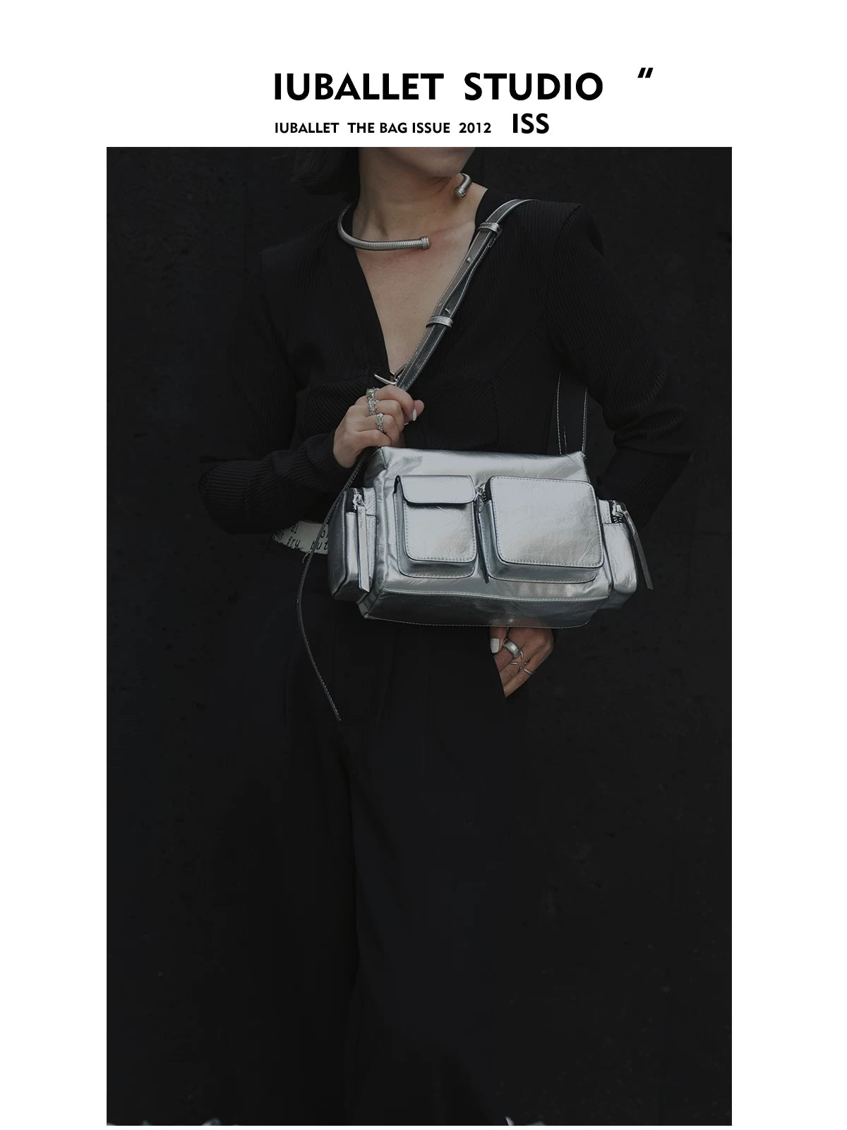 Iuballet Retro First Layer Cowhide Shoulder Armpit Bag