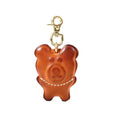 HALF WORK cowhide bear biscuit pendant, genuine leather retro handmade creative bag cute pendant