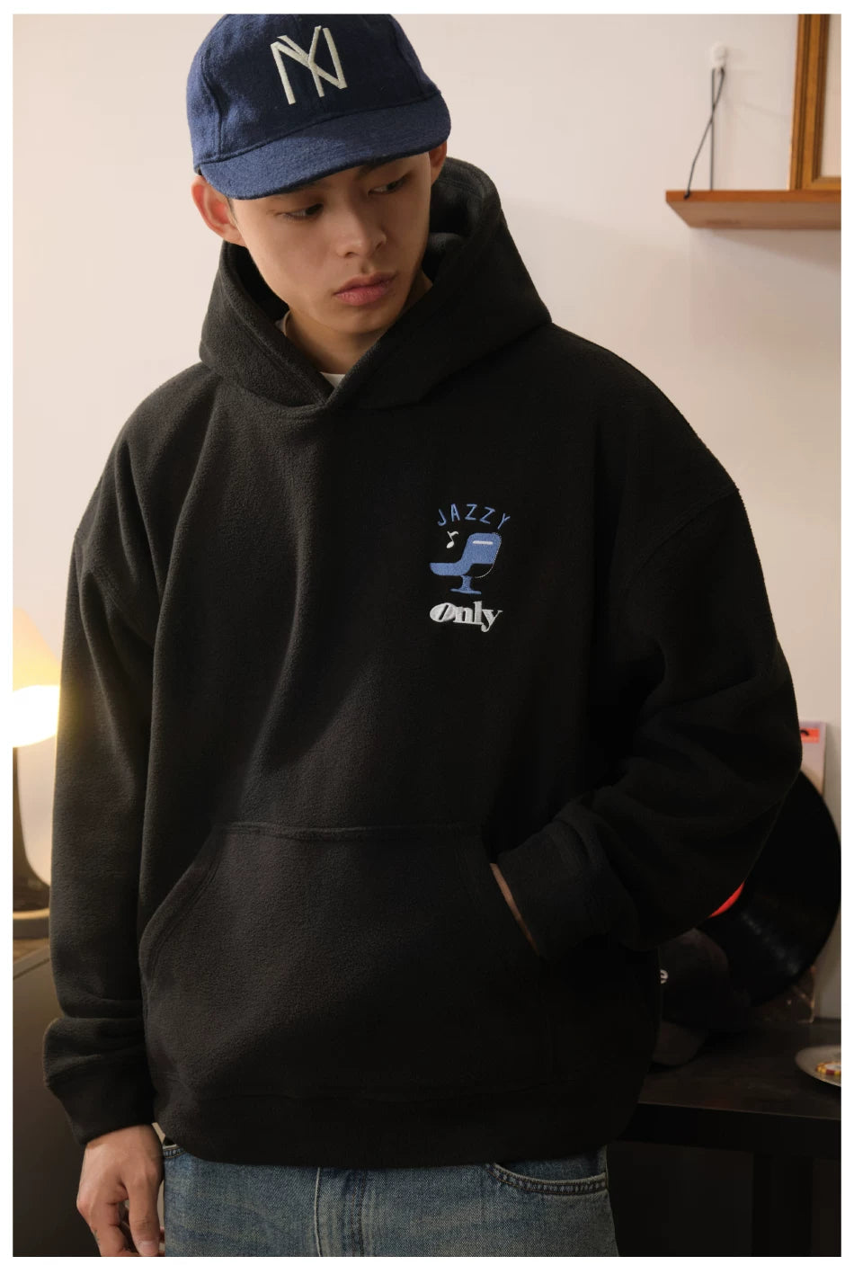 Battles Vintage Loose Versatile Embroidered Hooded Sweater