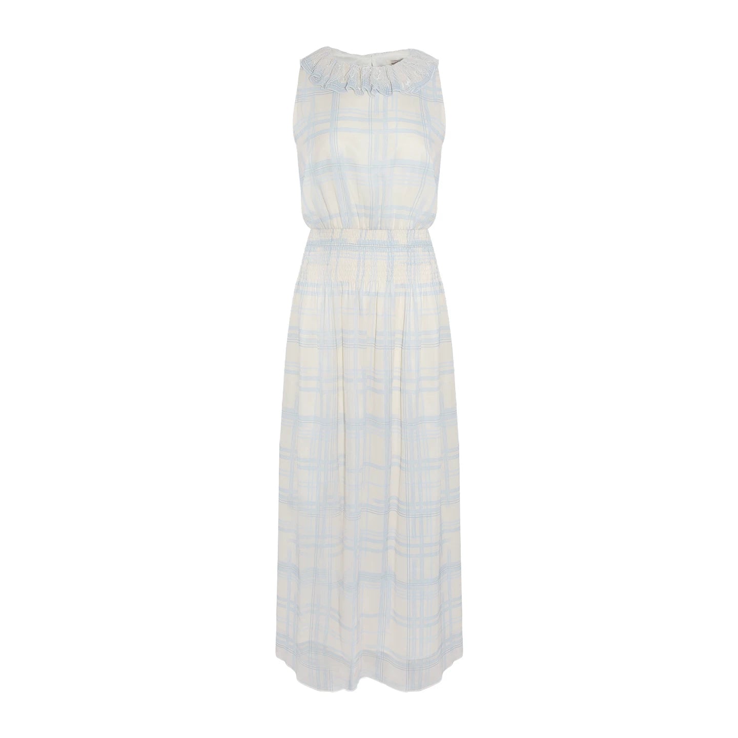 Wildberry Vintage Blue Checkered Vest Dress