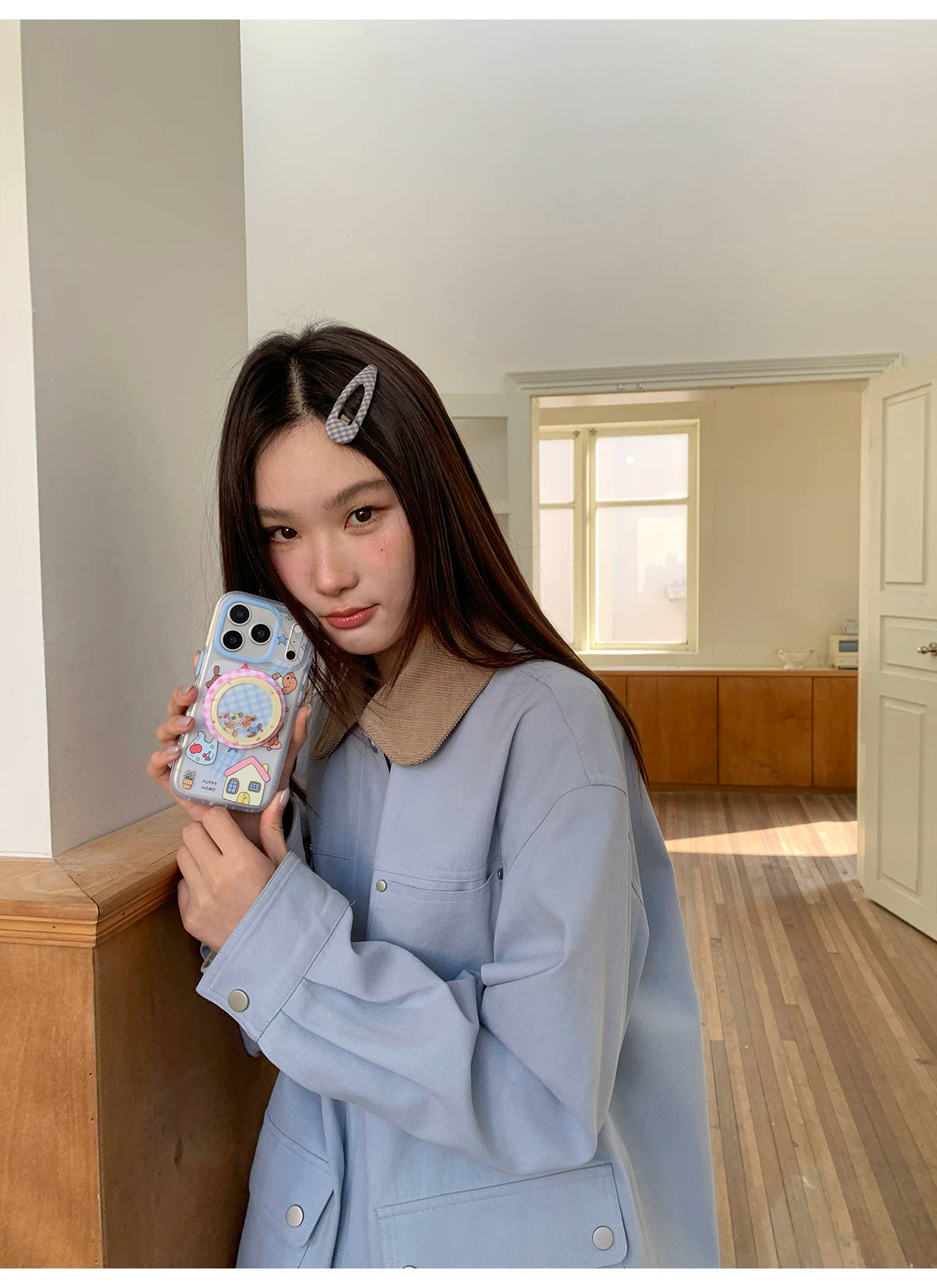 Kano Cute Puppy Cartoon for IPhone Mobile Phone Case Magnetic Belt Holder