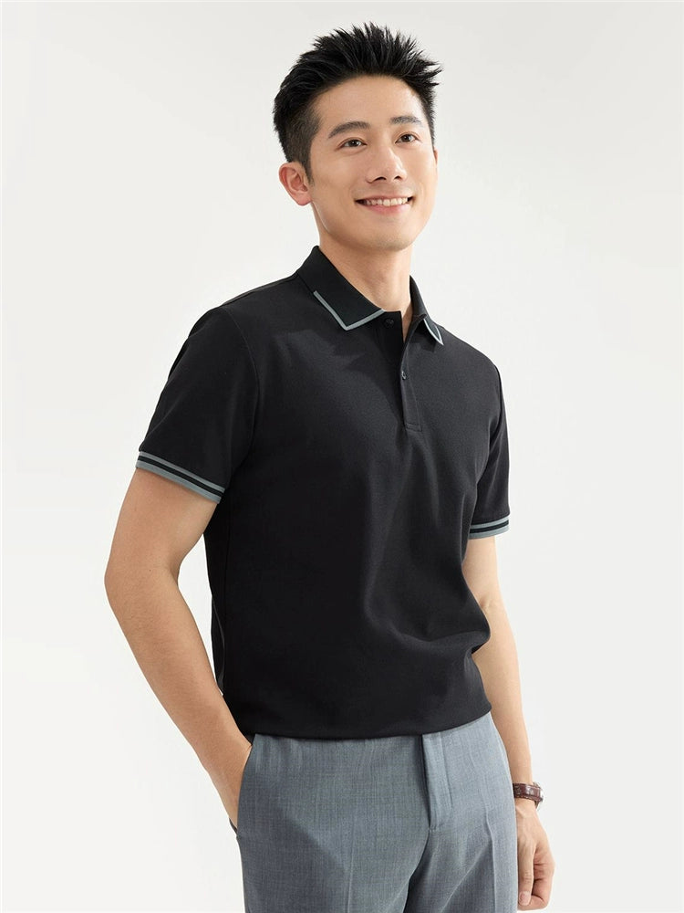 Giordano Cool Antibacterial Contrasting Edge Lapel Tee