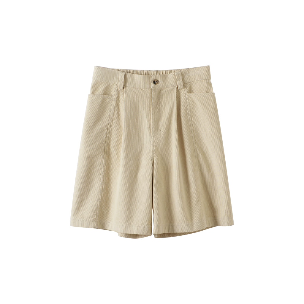 BUTTBILL 25SS Japanese retro 11-pit non-elastic corduroy Shorts