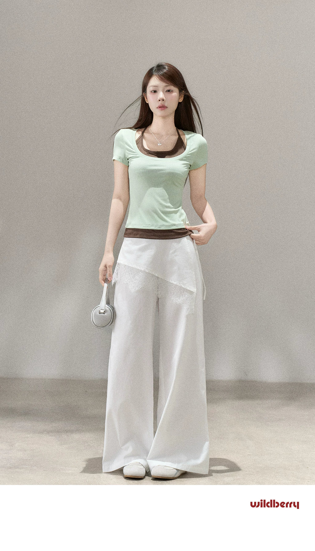 Wildberry High Waist Casual Fart Curtain Pants