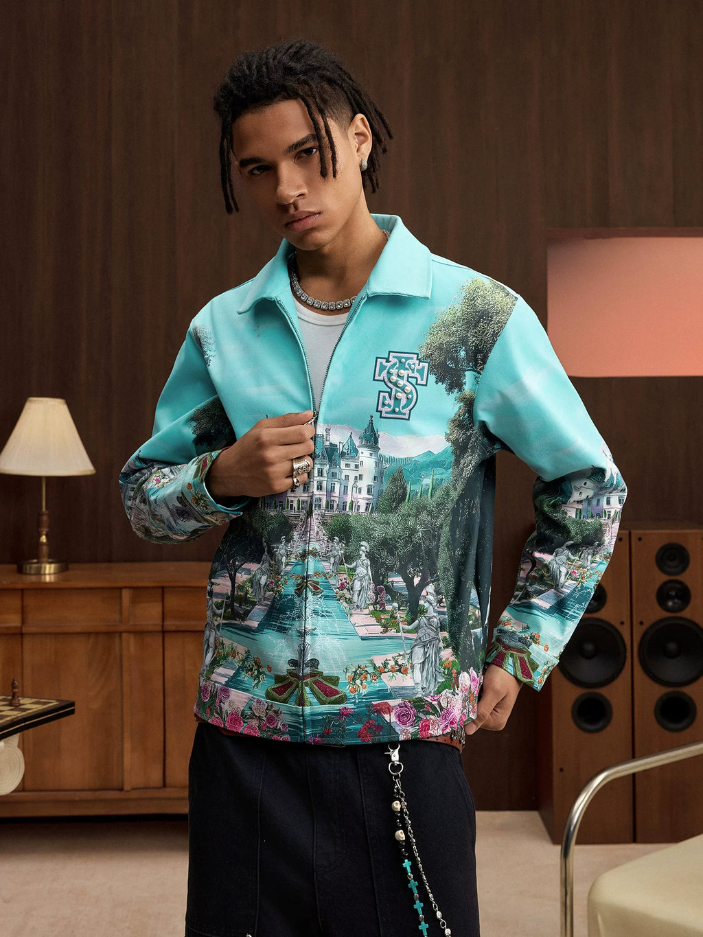 STK Castle Print Loose Coat