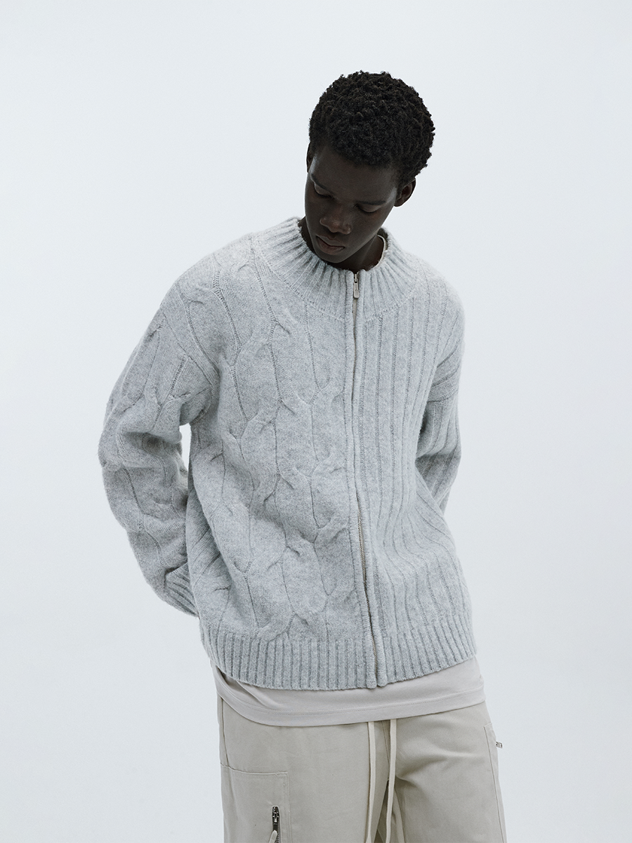 ATRY Stitched Embroidered Cardigan Sweater