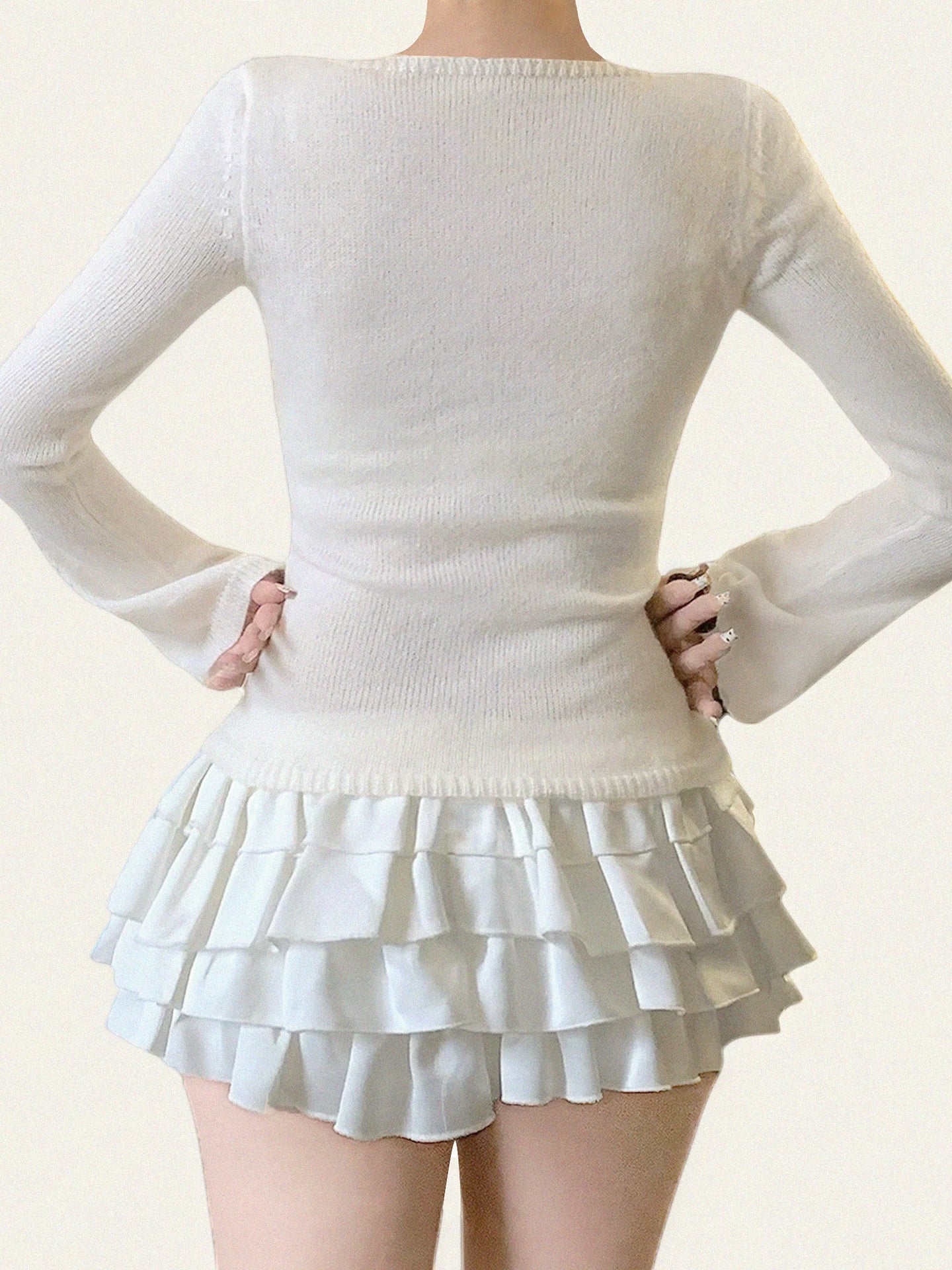 FUNOFF Vintage Floral Long Sleeve Sweater