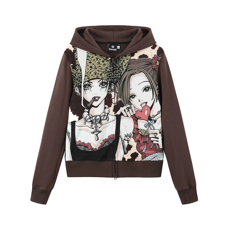 DONSMOKE nana Front Shoulder Casual Hooded Sweater