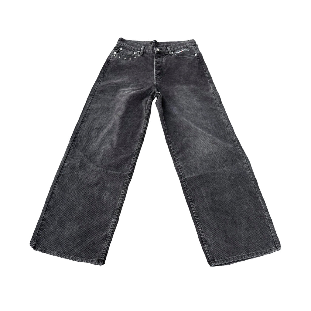 VOWPROGRESS Riveted Corduroy Embroidered Straight Pants