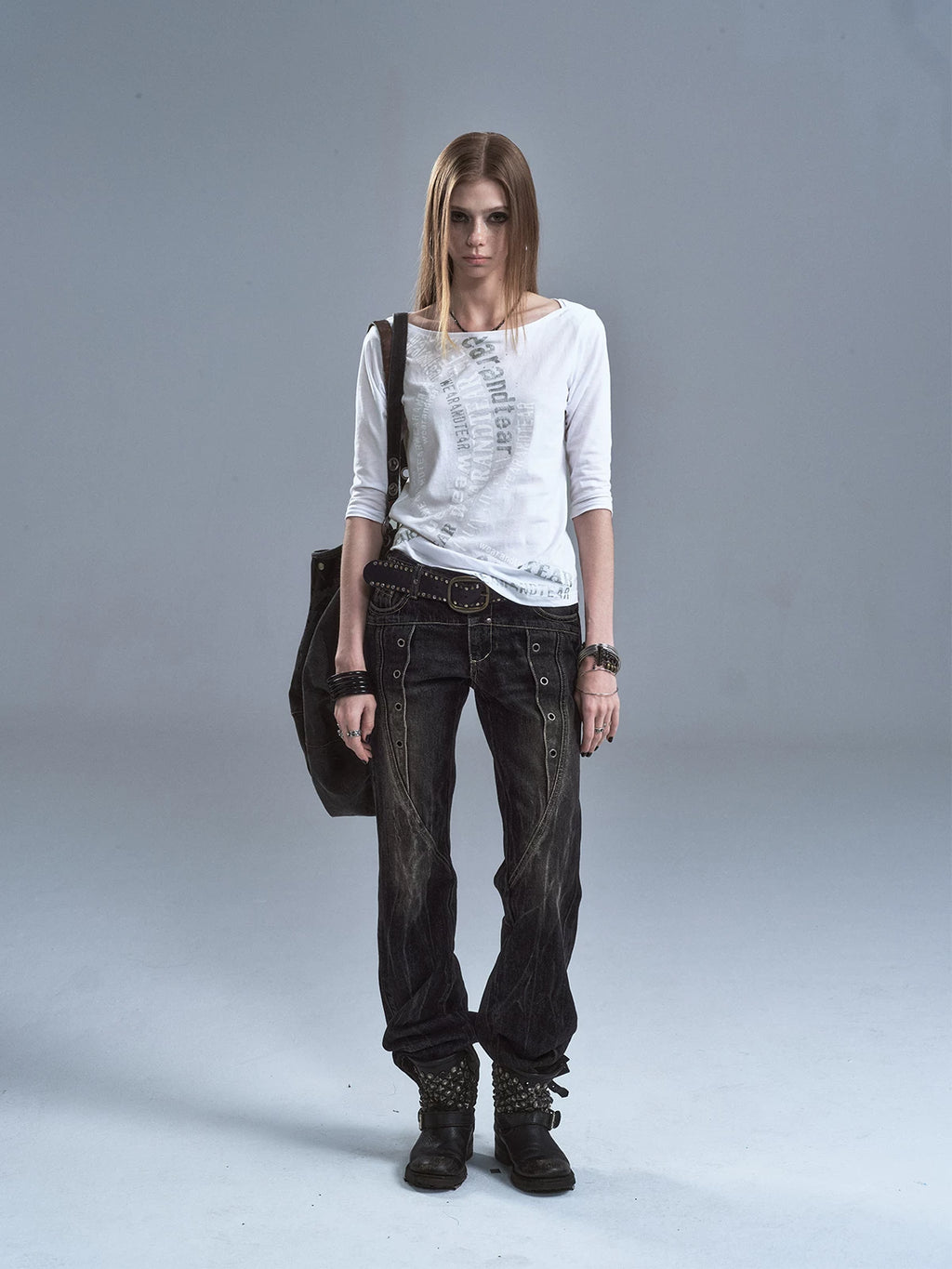 WearAndtear Light and Slightly Transparent One-word Collar Casual Tee