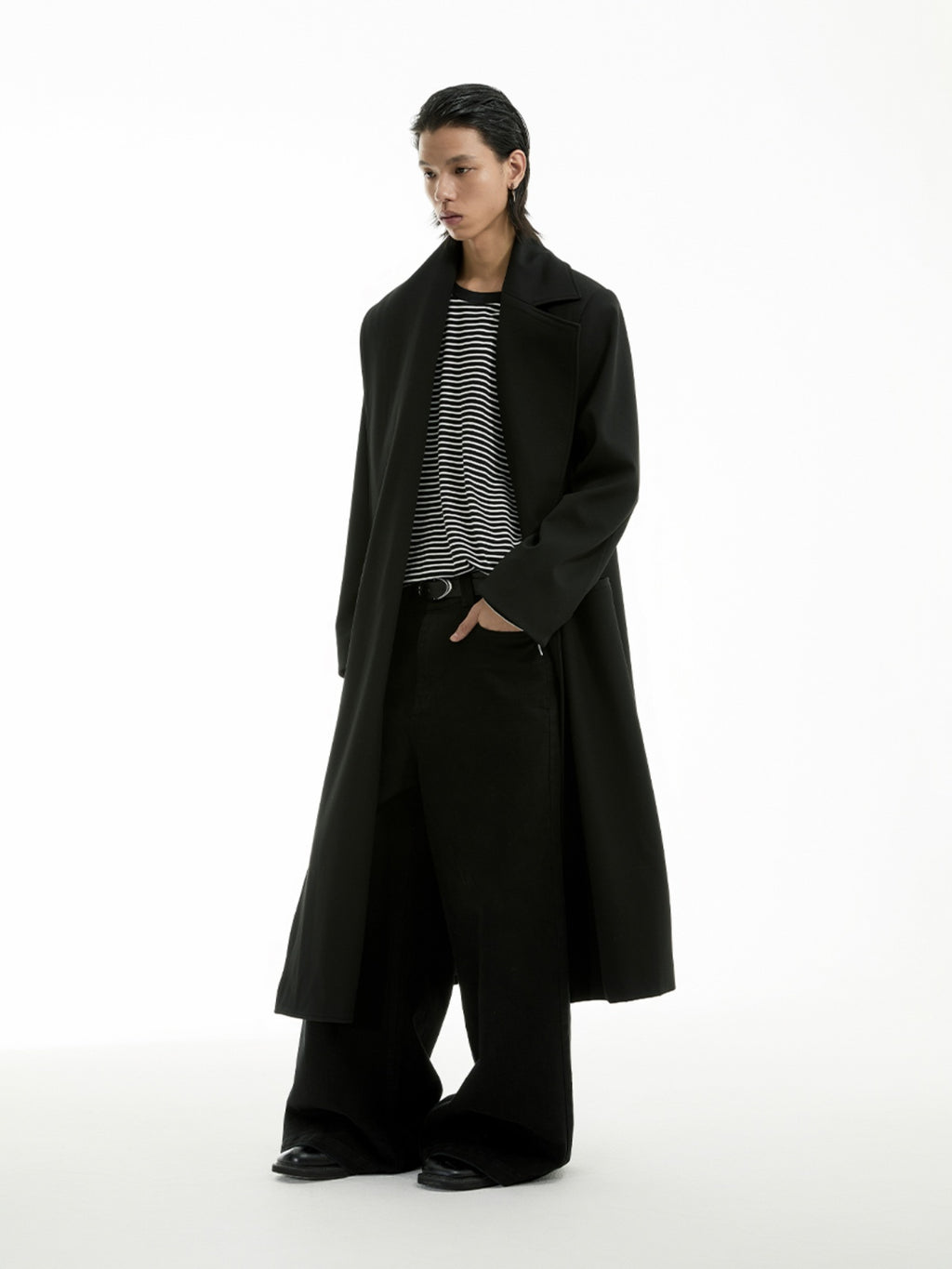 FUNKYFUN Long Blazer with Scarf Design
