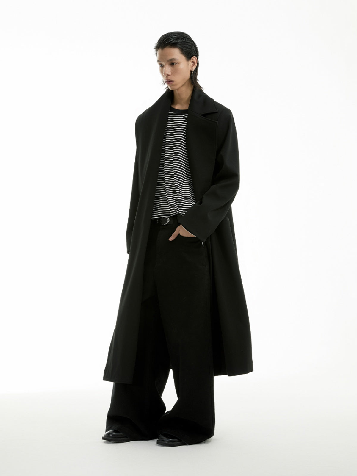 FUNKYFUN Long Blazer with Scarf Design