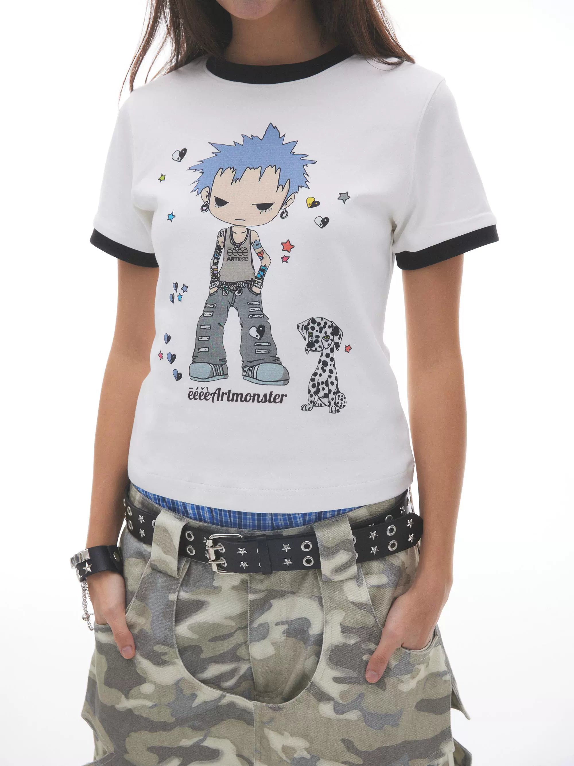 EeeeArtmonster Y2K Punk Illustration Print Tee