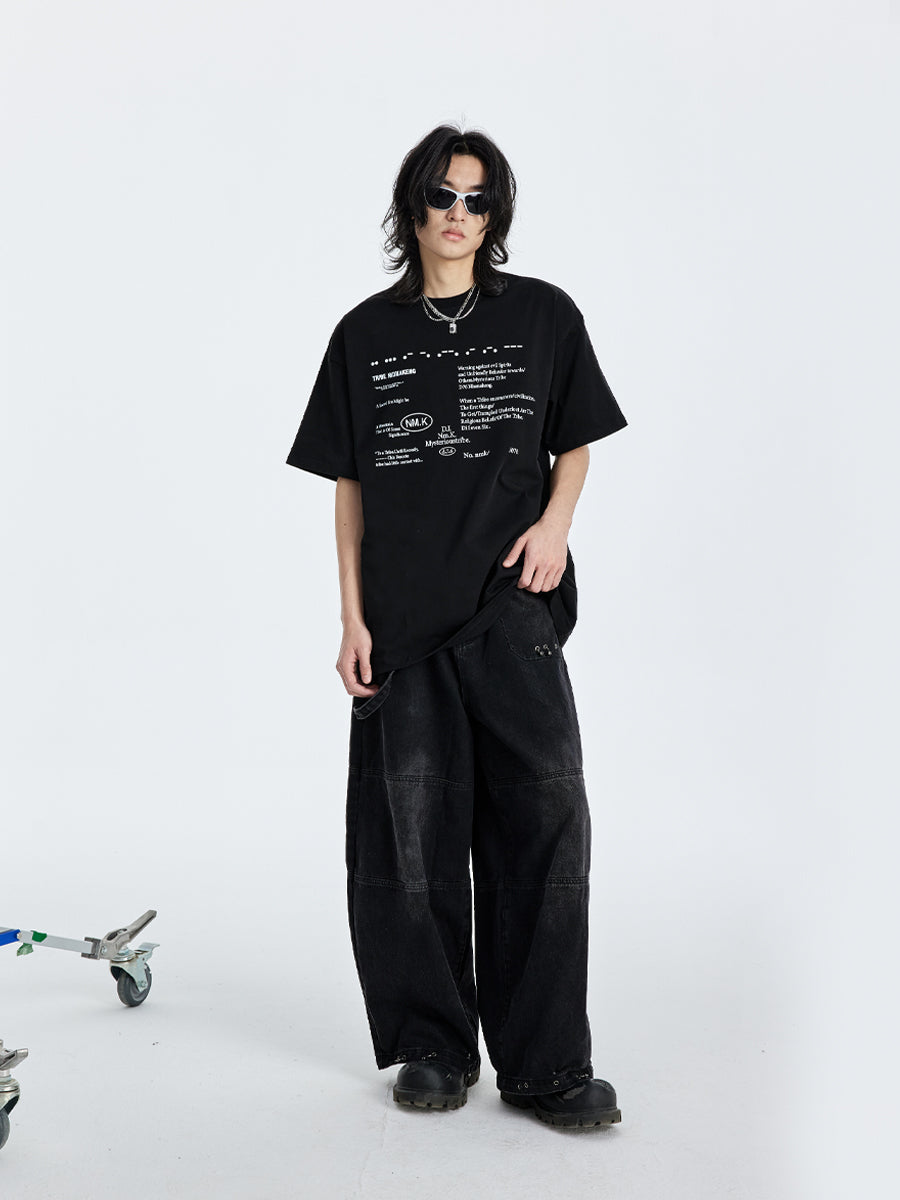 (NMK) Morse Code Letter Printing Tee