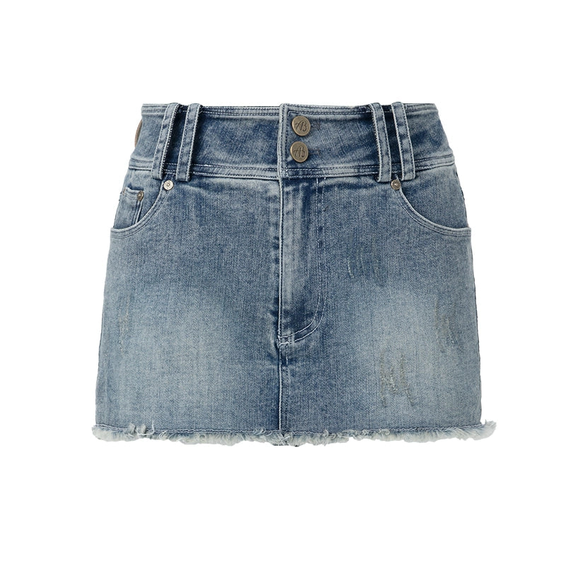 ABMY Anti-light Retro Slim and Thin Denim Skirt